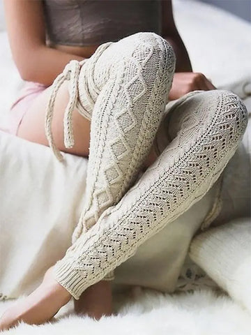 Airchics chaussette haute unicolore coton strappy femme casual automne hiver